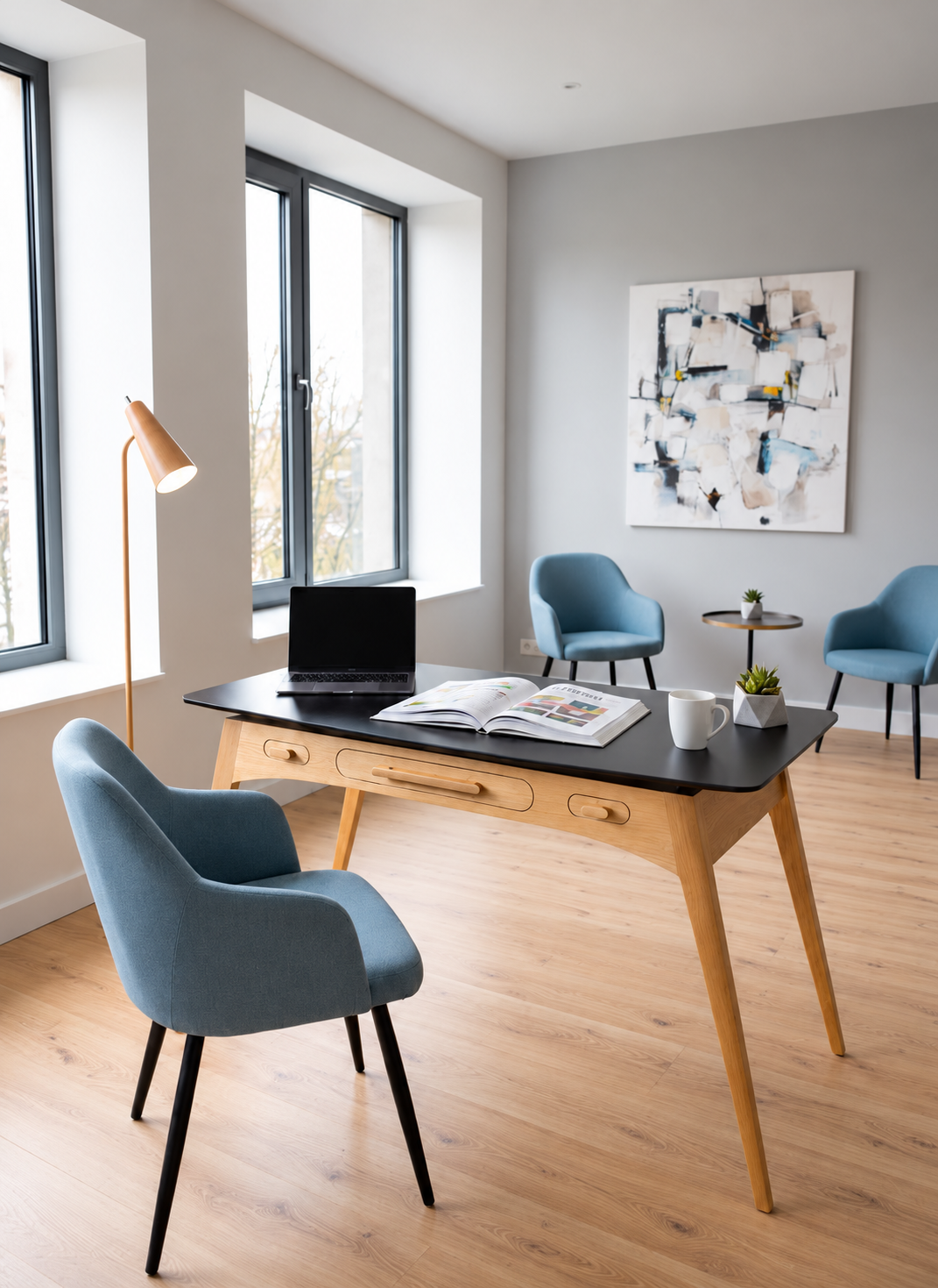 Bureau sur mesure en merisier français massif, D'Créa