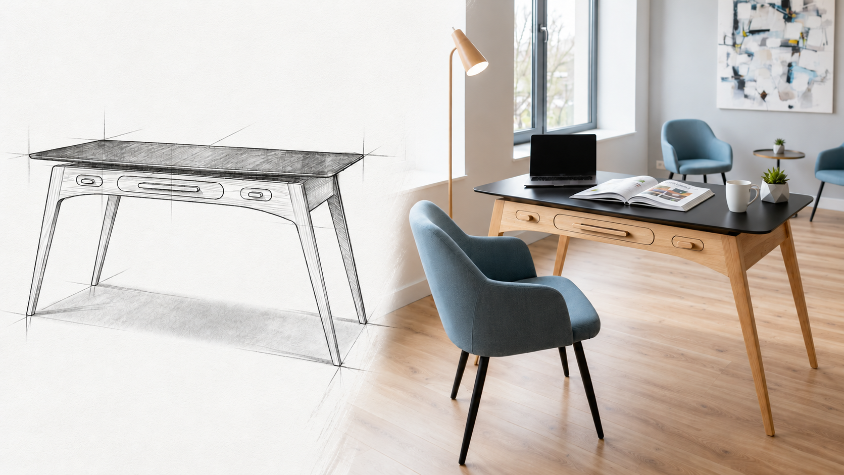 Du croquis au bureau réalisé : l'évolution d'un projet D'Créa